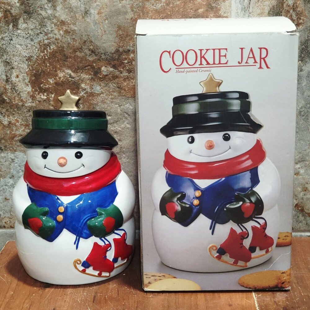Allure Ceramic Snowman Cookie Jar 1998